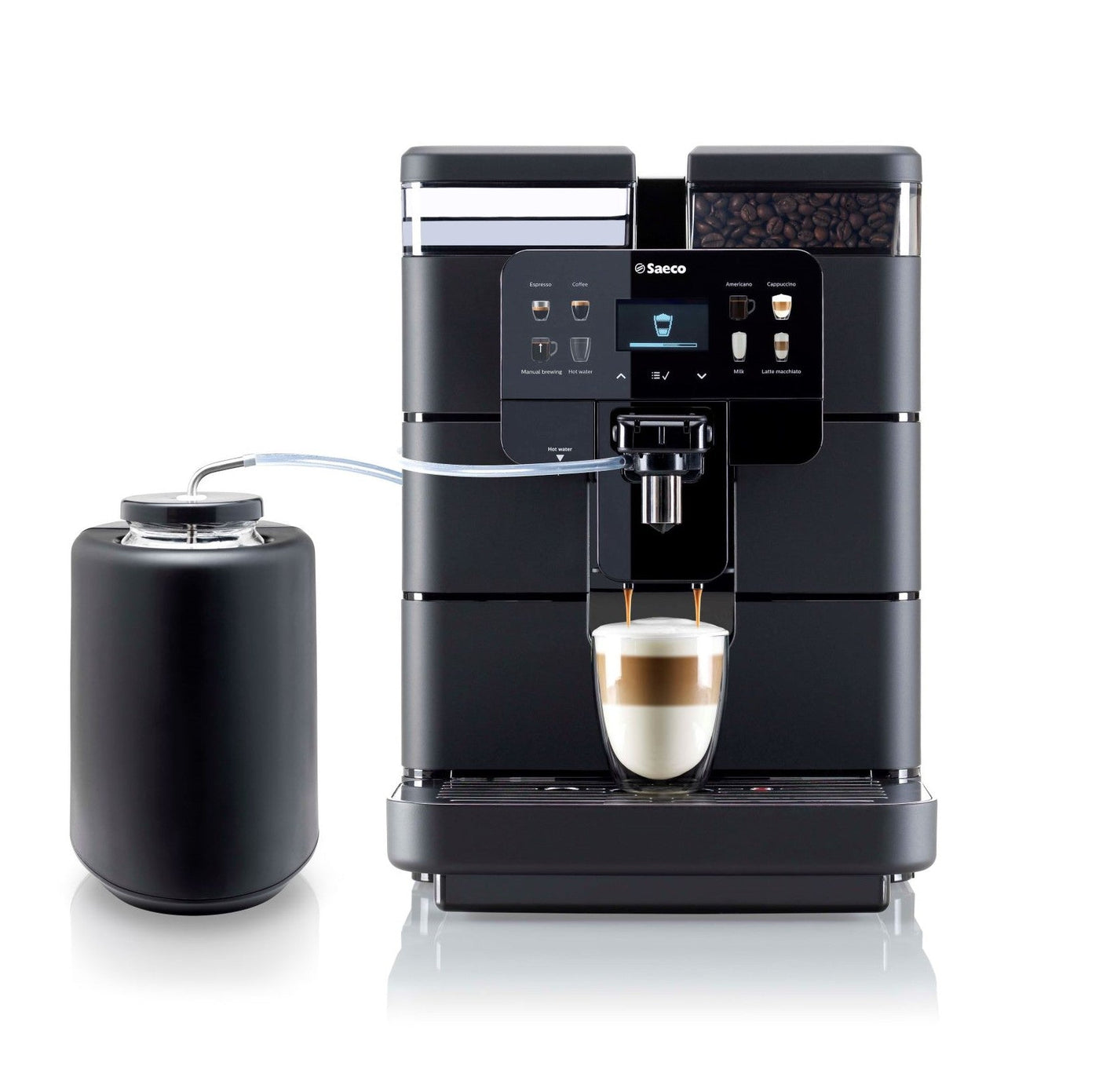 Saeco OTC Coffee machine and milk fridge product dhot for Cafesti Coffee